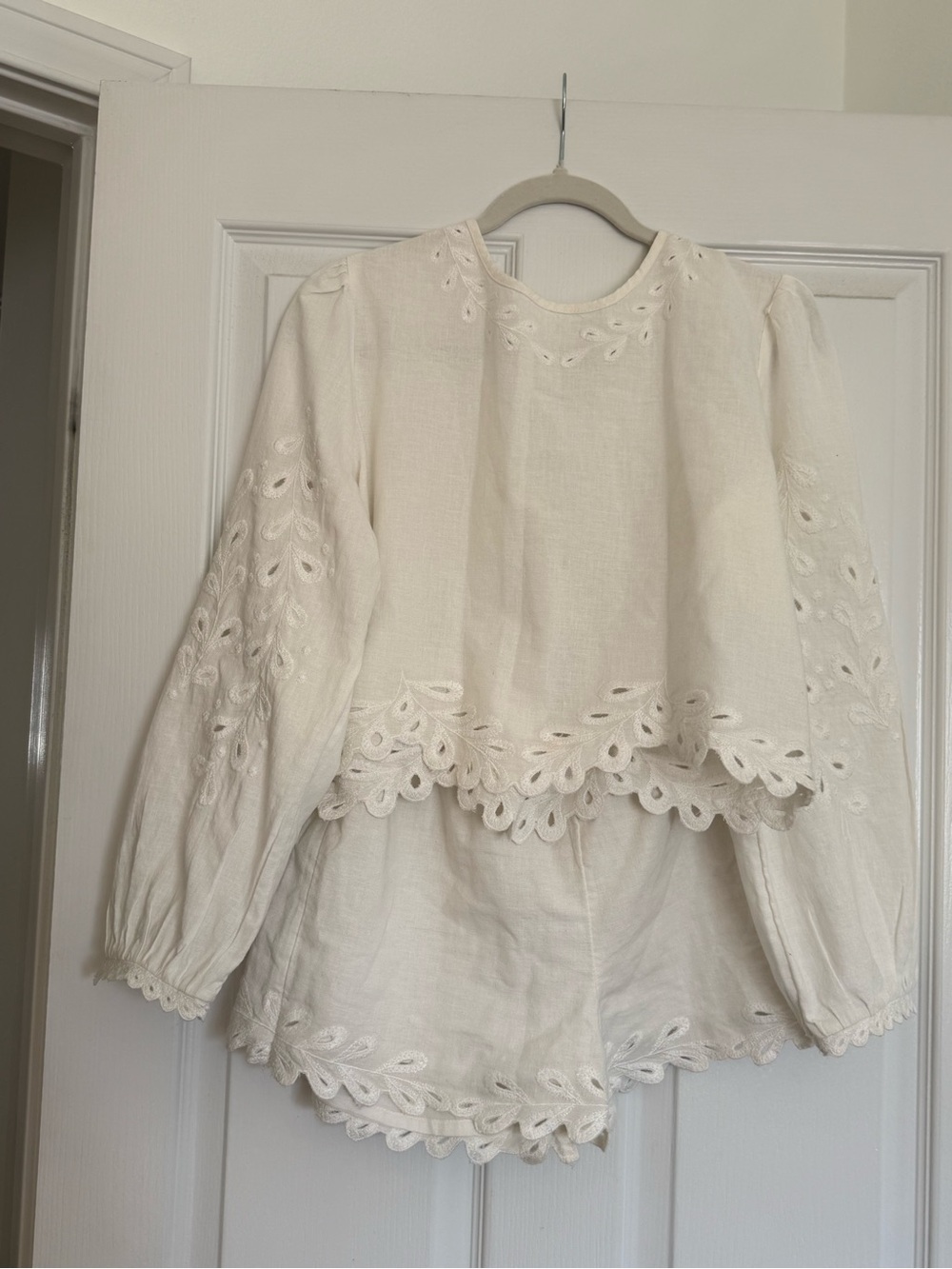 Z Supply White Set: Long Sleeve M with a Linen Tunic Top w/ Matching S Shorts - Picture 1 of 5